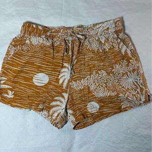 Orange and Cream Tropical Print Shorts